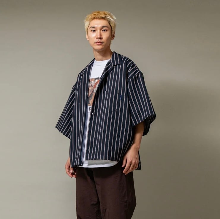 APPLEBUM】アップルバム BIG SLEEVE STRIPE ALOHA SHIRT アロハシャツ