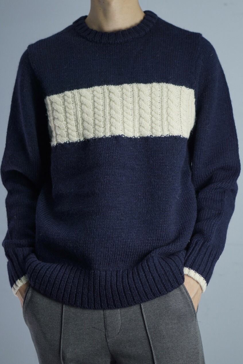 ハリス HARRISS SHEPLEY YARNSブリティッシュウールナヴァルクルーニット(HN222-04403)全4色