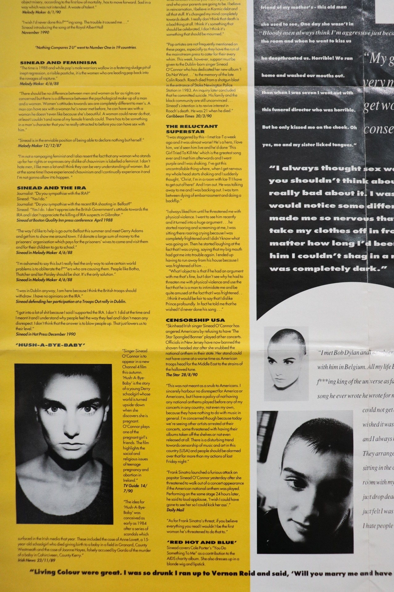 Sinéad O'Connor 1991 MELODY MAKER double sided poster