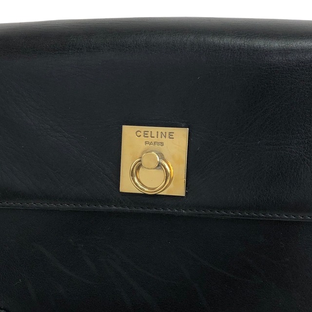 CELINE セリーヌ ショルダーバッグ ブラック ガンチーニ レザー vintage ヴィンテージ オールド ruhbm2
