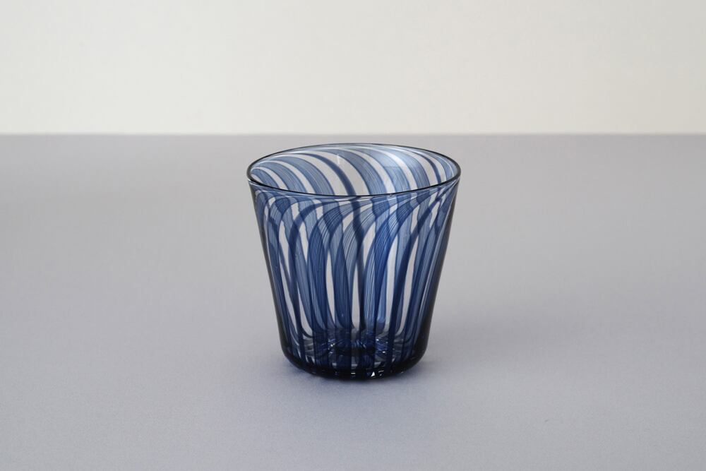 高梨良子作 縞ガラス 深皿 2個セット 高梨良子作 縞ガラス 深皿 2個