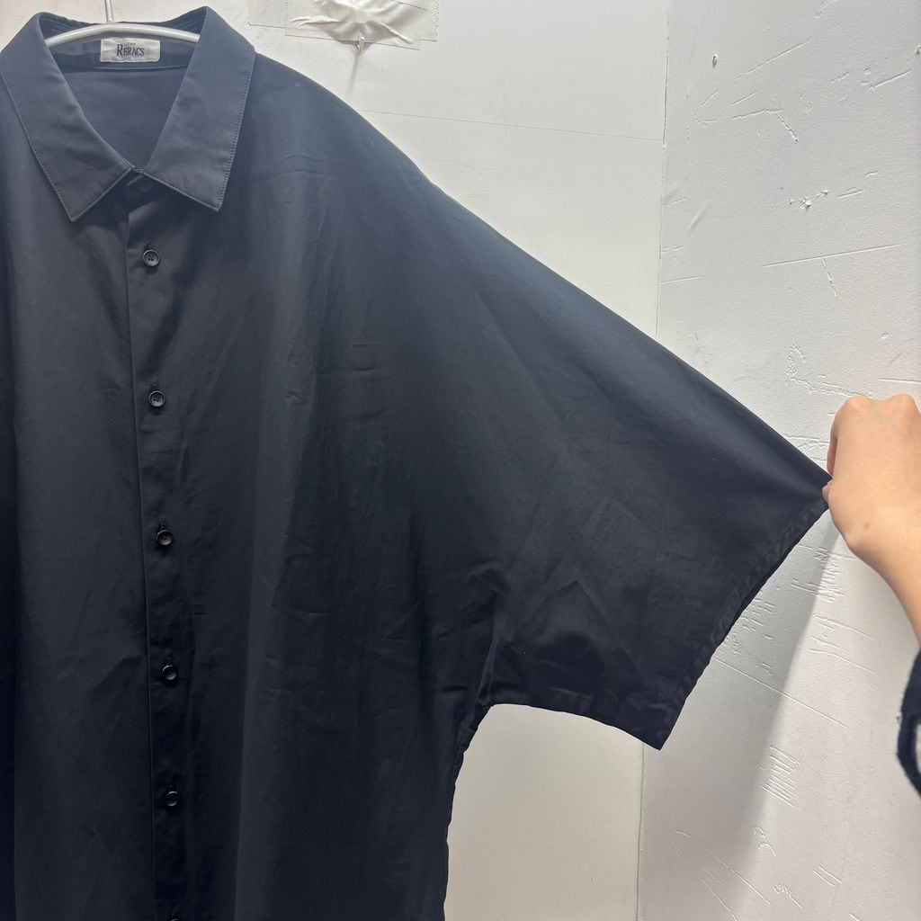 THE RERACS 半袖シャツ ブラック THE RERACS ザリラクス 20SS DOLMAN SHIRTS 半袖シャツ 20SS-REBL-196