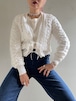 70s Vintage Double Ribbon Knit Cardigan