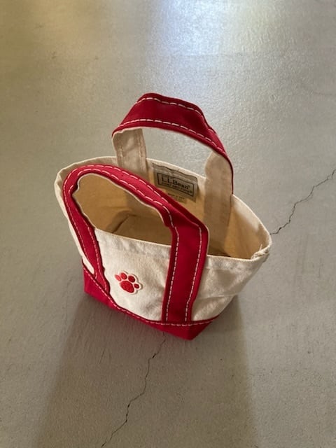 レッドMINI：L.L.Bean エルエルビーン ドッグ 足跡 トートバッグ