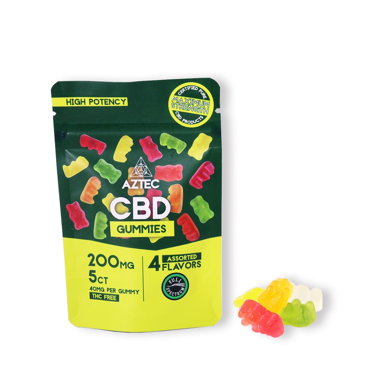 【FULL SPECTRUM】CBD GUMMIES 5CT 200mg（1BAG）/40mg（1CT）