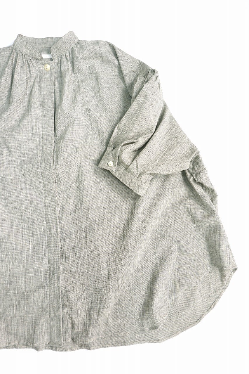 Antique Check Fly-Front Blouse