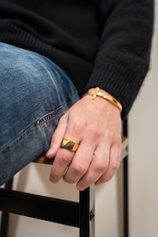 【half square signet ring】 / GOLD