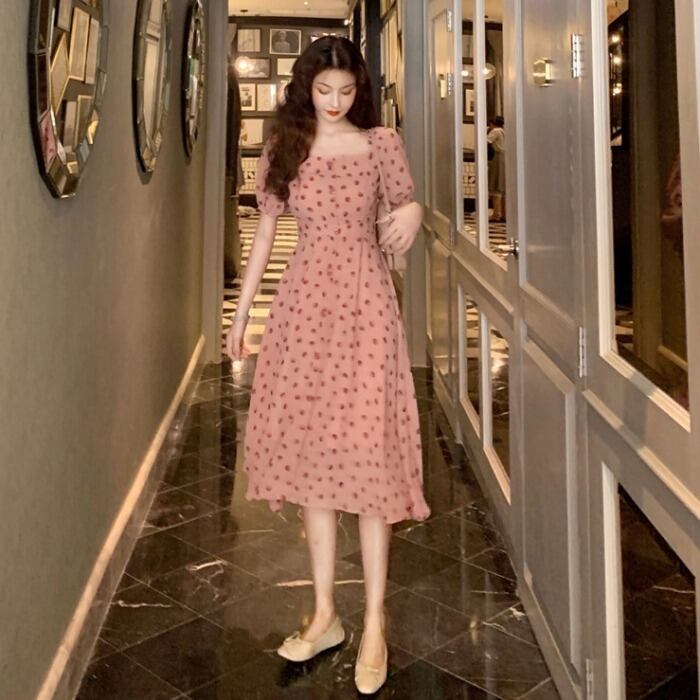 スプリングウェストAラインスカート 春物 ドレス 1号婦人34484750706