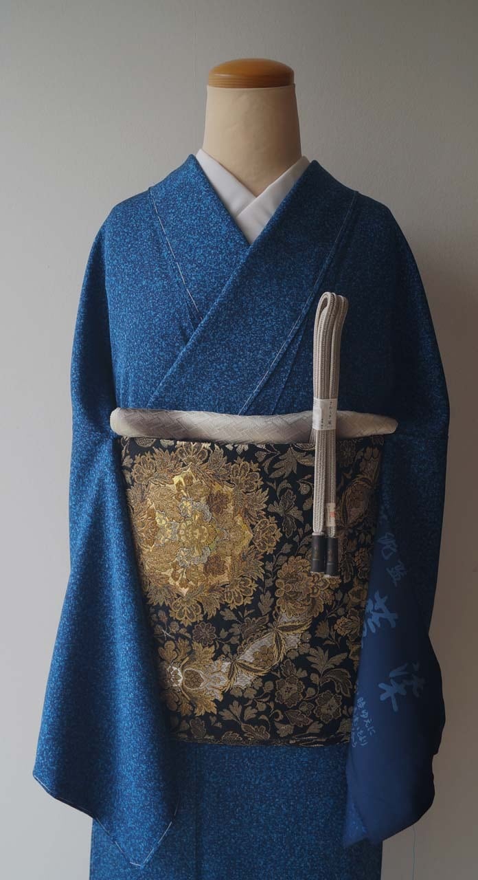 袷】本藍染 白波文 付下げ | 大山キモノ・ちぇらうなぼるた