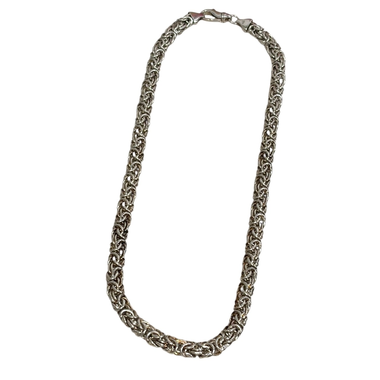 vintage silver byzantine chain necklace