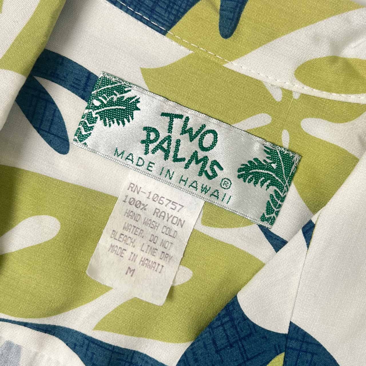 ハワイ製 TWO PALMS トゥーパームス ボタニカル レーヨン 半袖 アロハシャツ ハワイアンシャツ M/マルチ メンズ