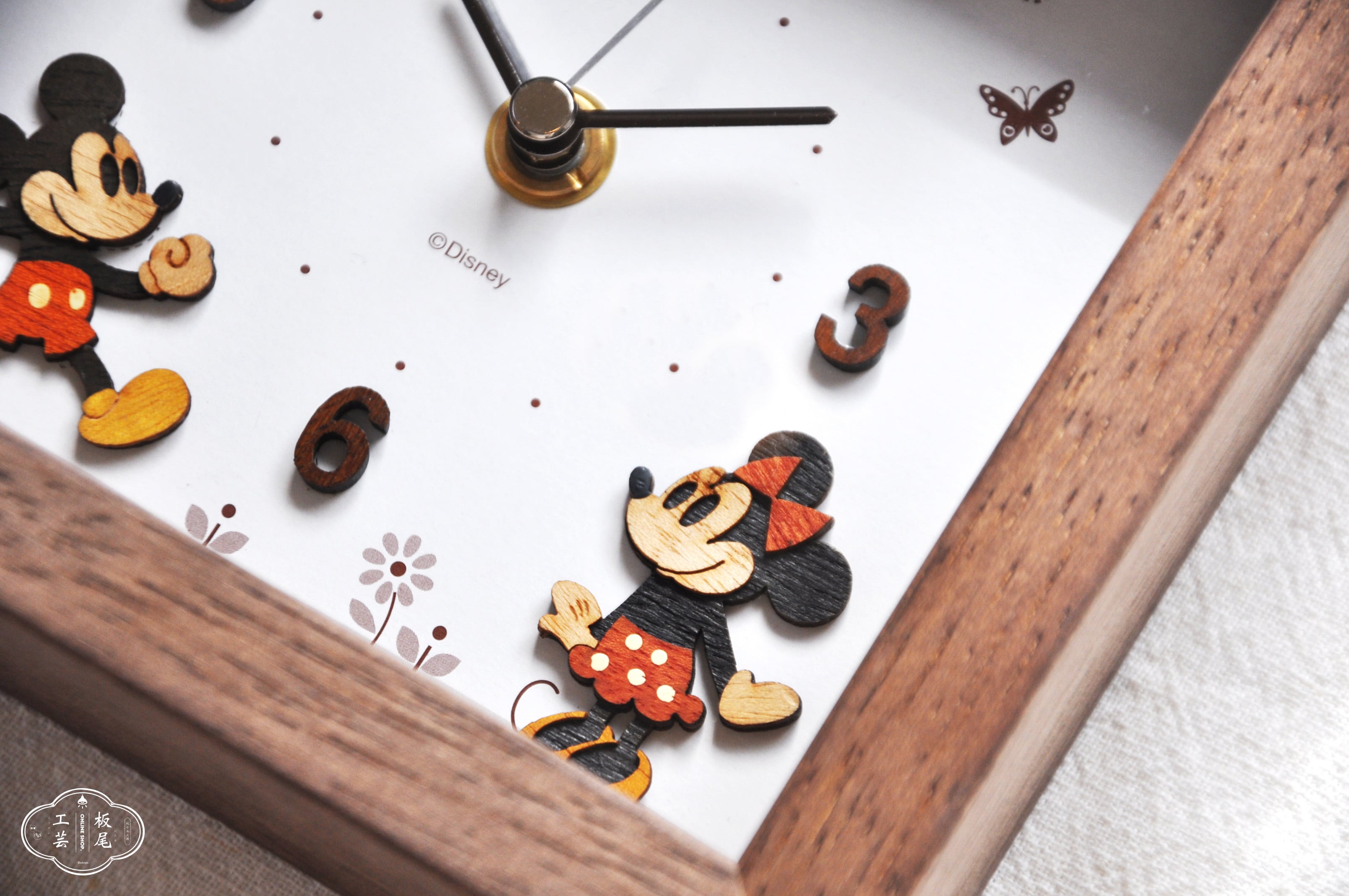 Disney(ディズニー) ディズニー ウッドパーツクロック 壁掛け時計 ミッキー＆ミニー CLOCK63605 (1094409) ディズニー ウッドパーツクロック 壁掛け時計 ミッキー&ミニー