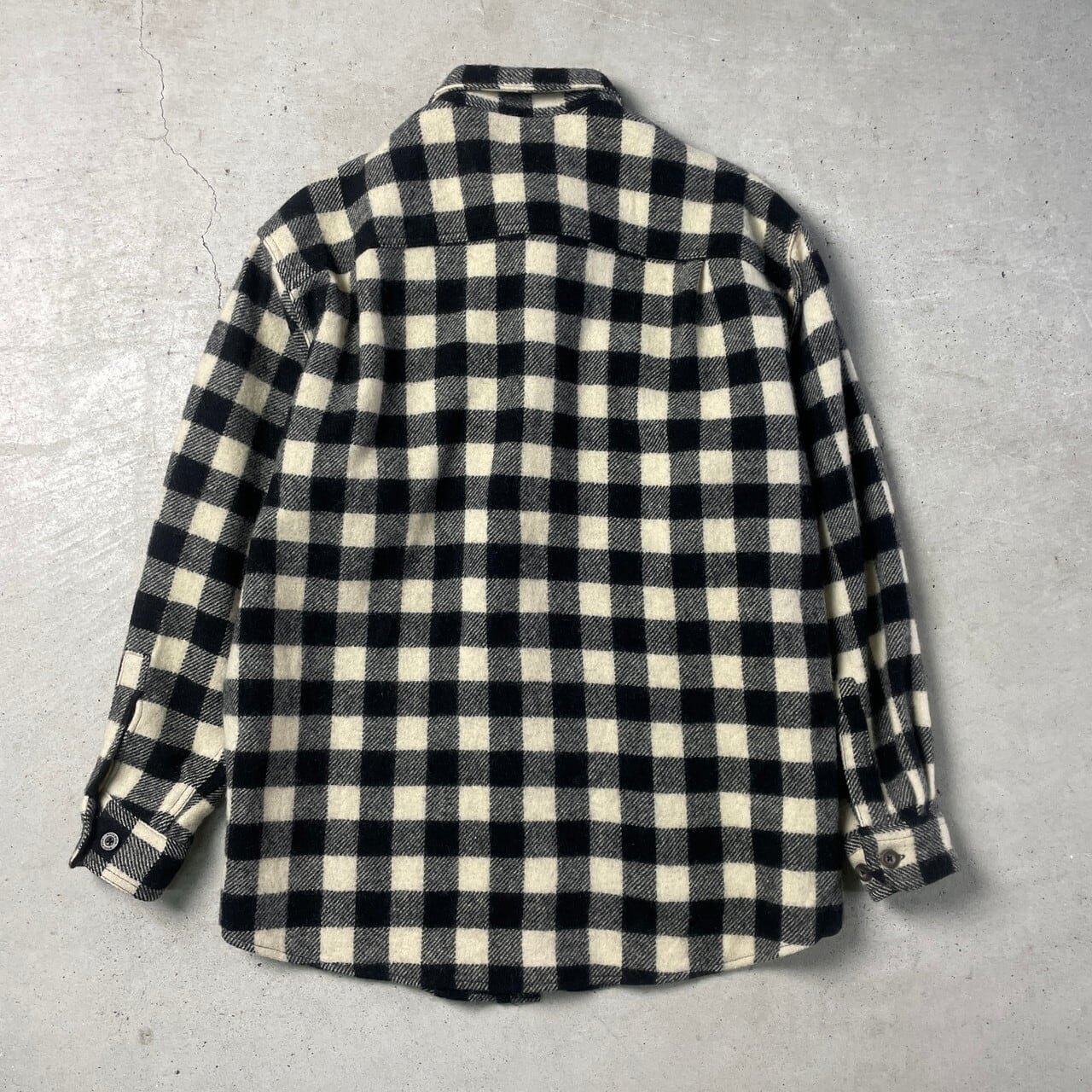 00年代 WOOLRICH ウールリッチ ブロックチェック 長袖ウールシャツ