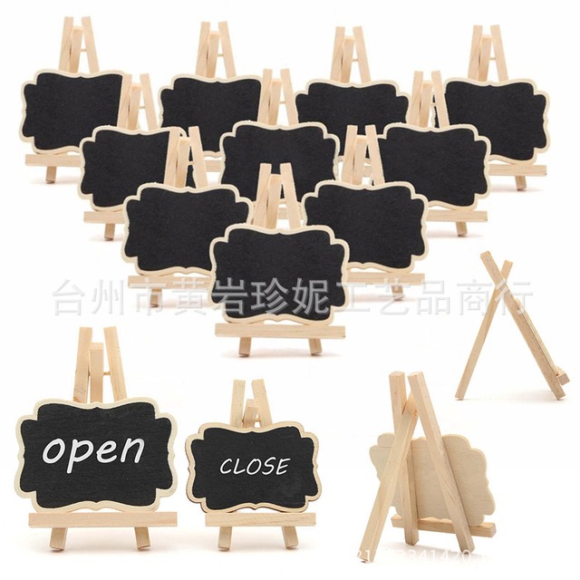 ミニ三角スタンド木製小黒板