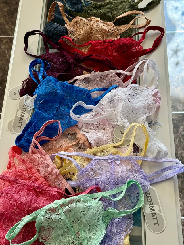 ZERMATT　サイドひも　ストレッチレースTバック　16色展開　