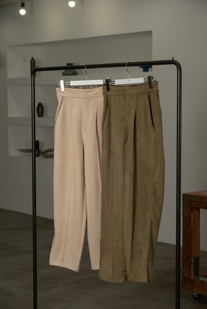 suede piping pants