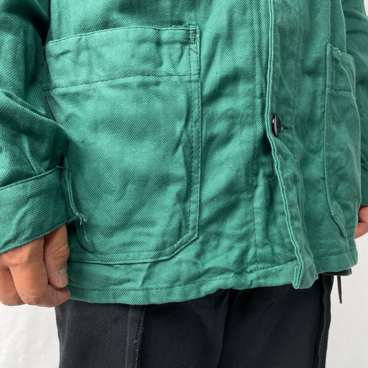 【90s USA製】ビンテージ コットン ワークジャケット カバーオール 緑