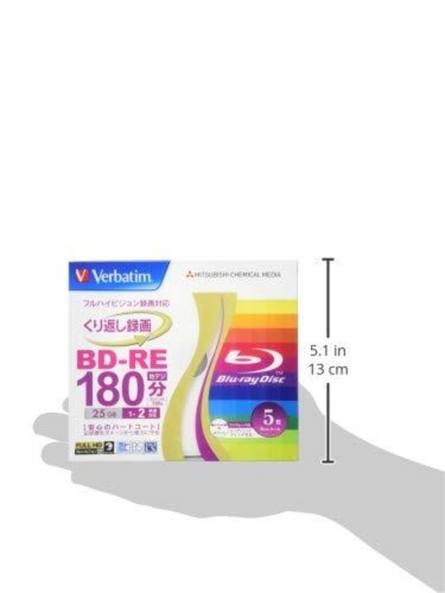 バーベイタムジャパン(Verbatim Japan) くり返し録画用 BD-RE VBE130NP5V1 (片面1層/1-2倍速/5枚)
