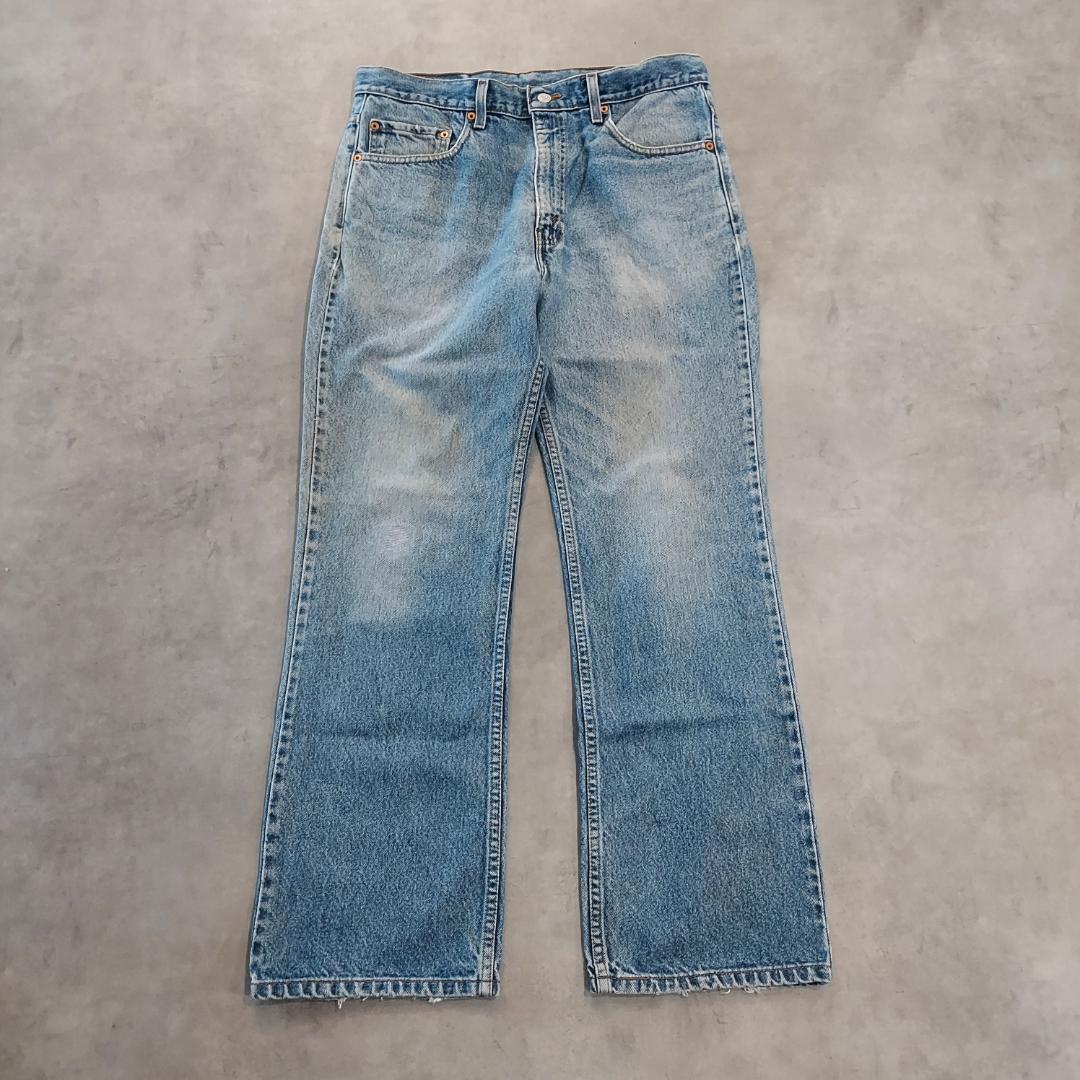 リーバイス517 Levis W34 フレアブーツ 青 古着 90s 22066