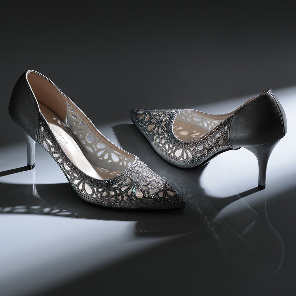 4cm バッグ・小物・ブランド雑貨 パンプス 結婚式 疲れない シルバー