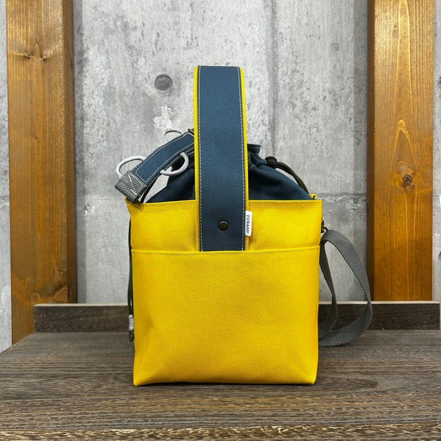 2025新作-＊ One Handle Para2WayBag ＊- <2WAY>/マスタード×ブルーグレー