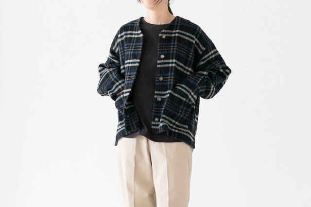シャギーチェック - カーディガンジャケット