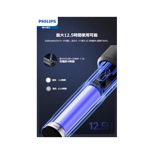 Philips(フィリップス) 懐中電灯 小型 led ライト 高輝度1450ルーメン