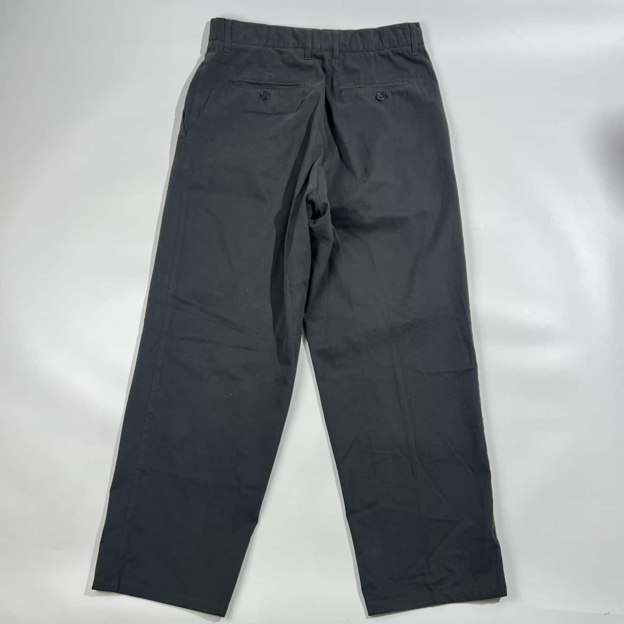 イタリア製 Ermenegildo Zegna エルメネジルドゼニア タック スラックス パンツ W78/ダークグレー メンズ