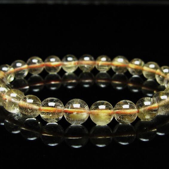 ルチルクォーツ ブレスレット 7mm タイチンルチルクォーツ タイチンルチル 一点物 メール便可 [M便 1/10] 111-48936