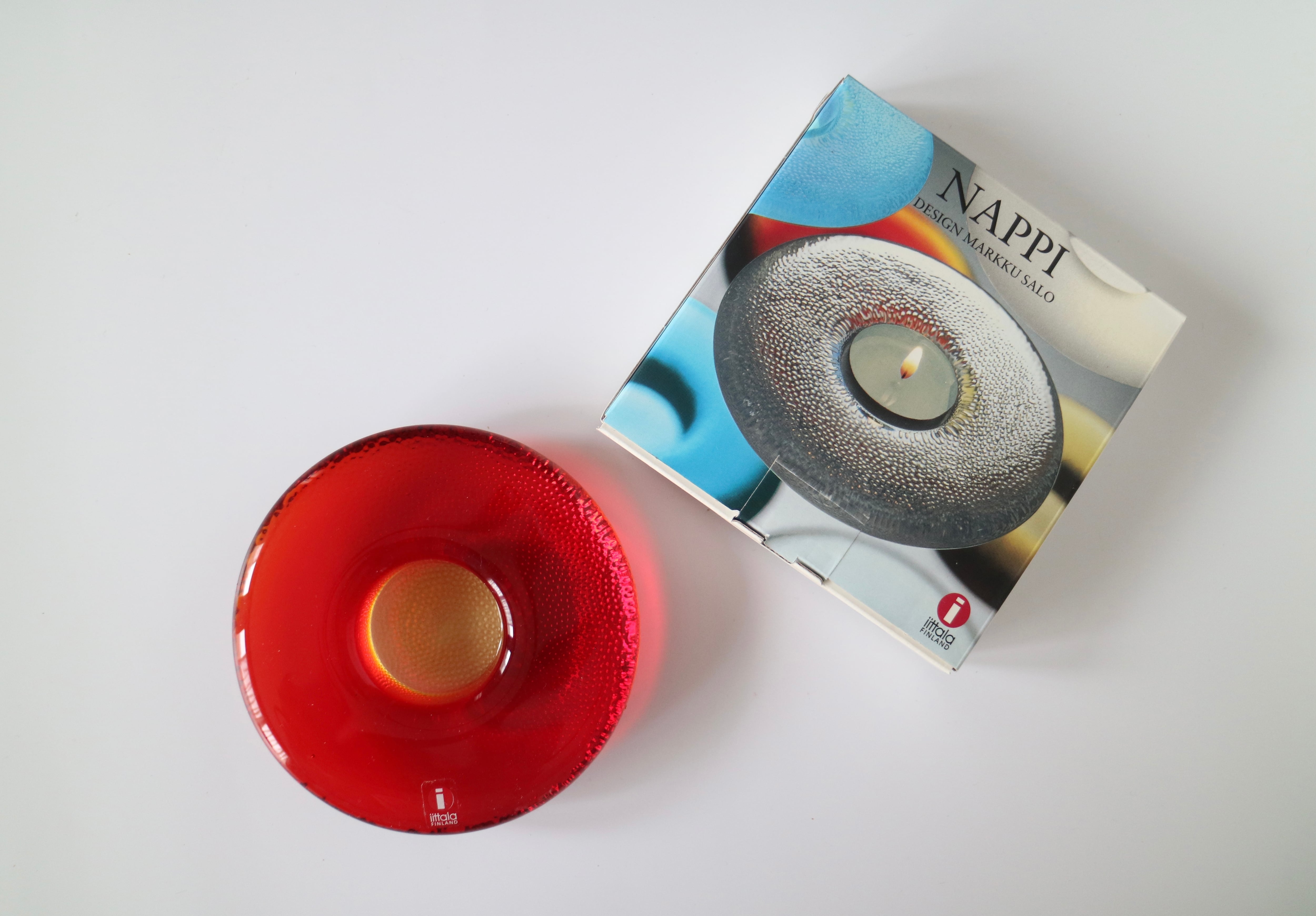 iittala イッタラ ／ NAPPI キャンドルホルダー 大 レッド No.2333