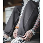 Tapered Silhouette Sweatpants Elastic Waist ◇2color H0286