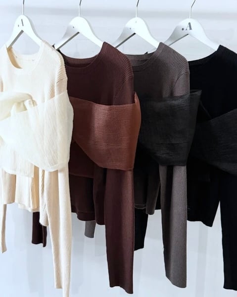 【新作アイテム送料無料】wool-like organza ribbon pullover