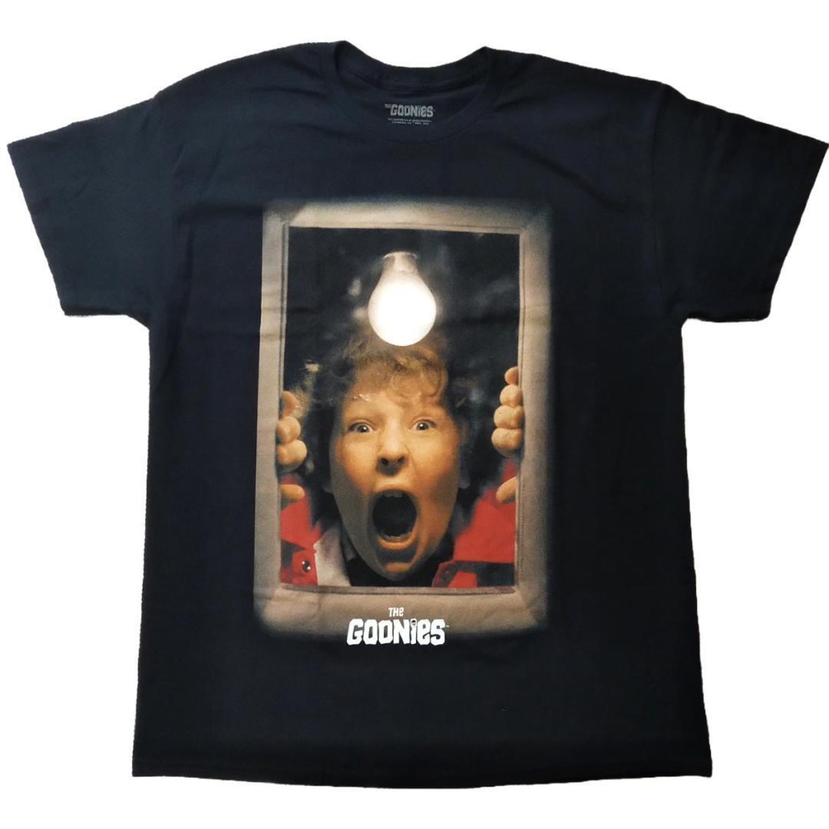 グーニーズ Tシャツ 大きいMサイズ 黒 チャンク 映画T ムービーT 新品 