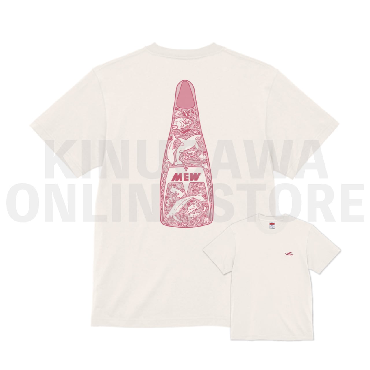 【OnlineStore限定】Fin Artist YURIE × GULL コラボTシャツ　″ トルマリンピンク ”