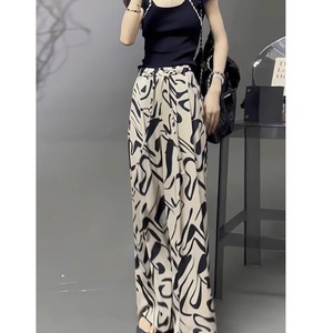 modern patterned relaxed pants　＜p1009938＞