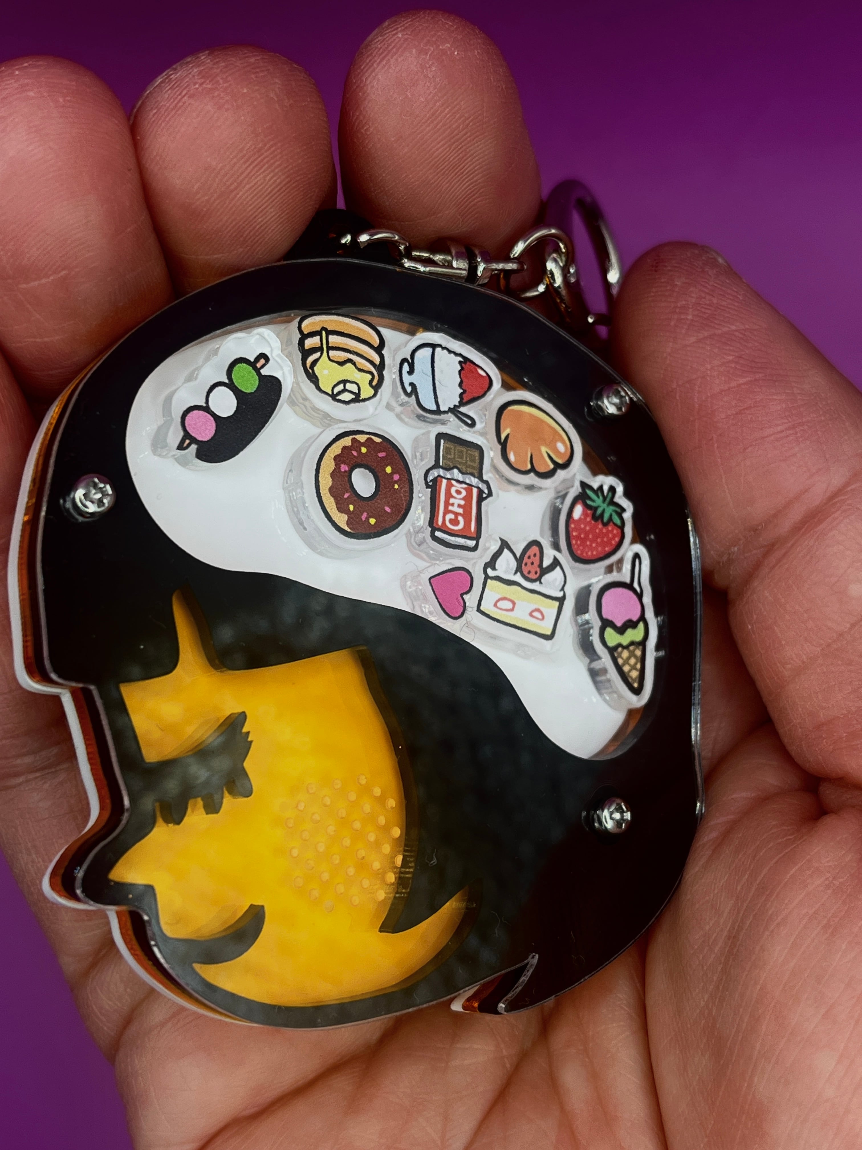 スイーツ大好き】脳内シャカシャカ アクリル切り絵キーホルダー | U
