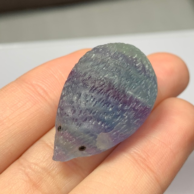 100ブルー×ブルーグリーン×グリーン×パープルフローライトハリネズミさん