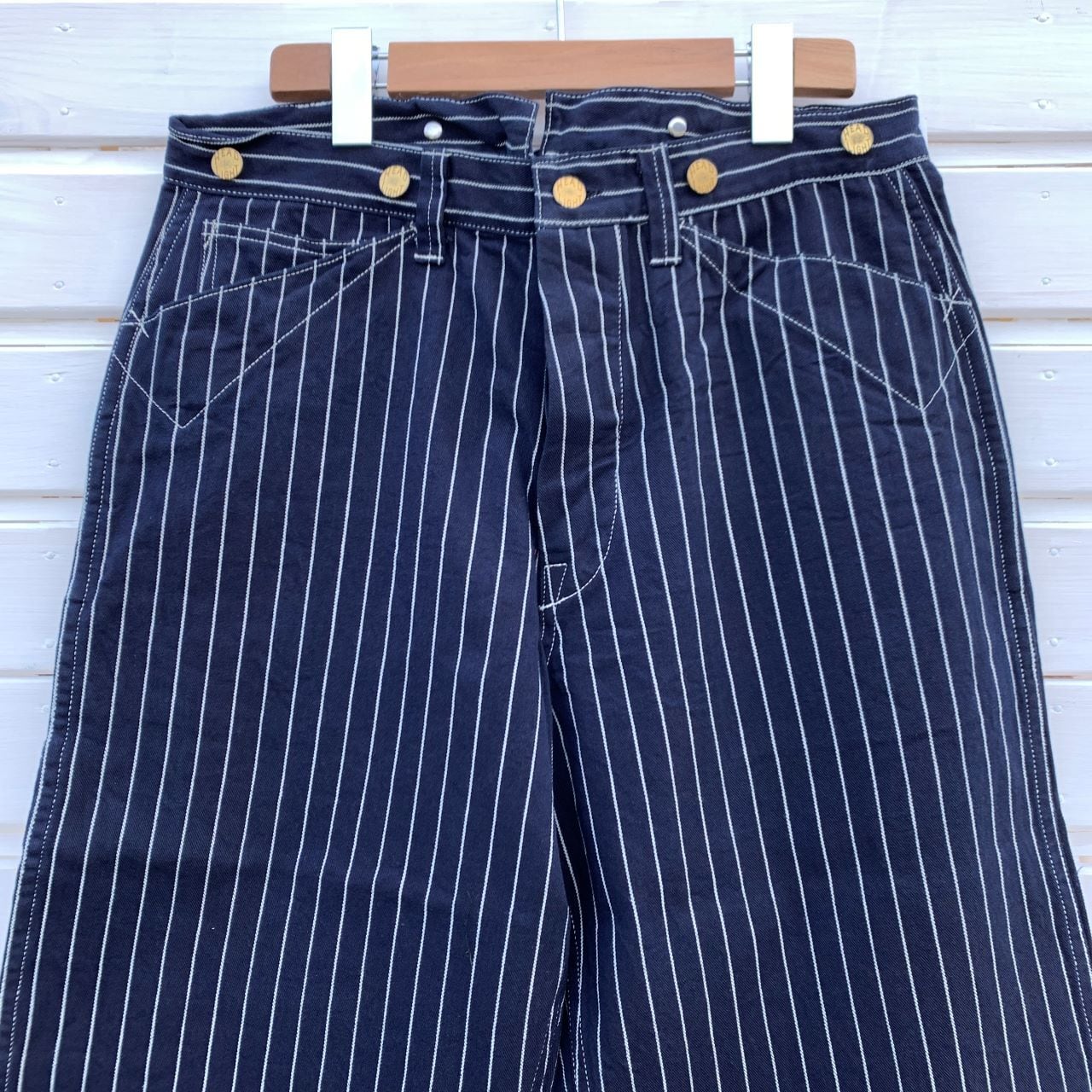 HEADLIGHT 8oz. SPECIAL WOVEN STRIPE DENIM WAIST OVERALLS | Jeans