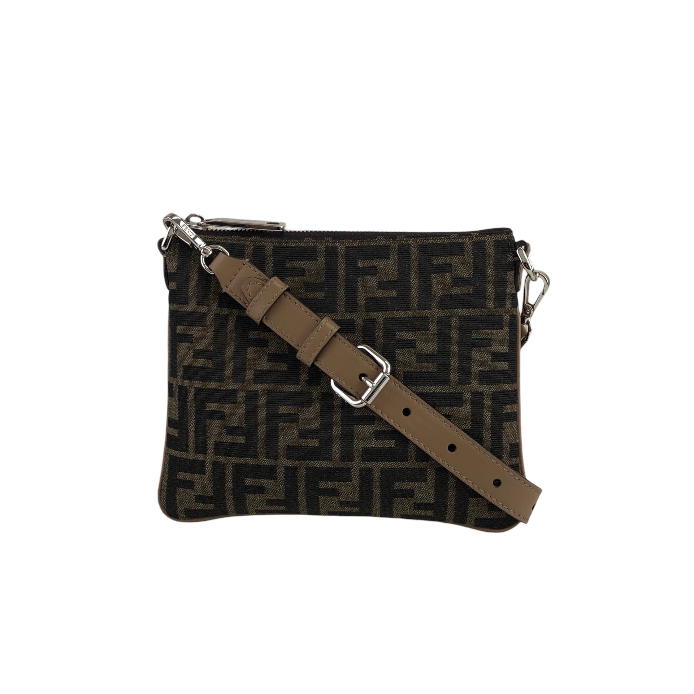 FENDI フェンディ ズッカ  ショルダーバッグ ブラウン  ジャガード ミニバッグ z7gs5g FENDI フェンディ ズッカ ショルダーバッグ ブラウン ジャガード ミニ