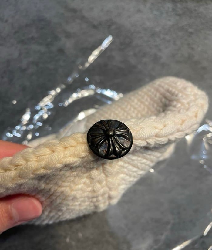 CHROME HEARTS クロムハーツ カシミヤ ニット帽 クロスデザイン ニット