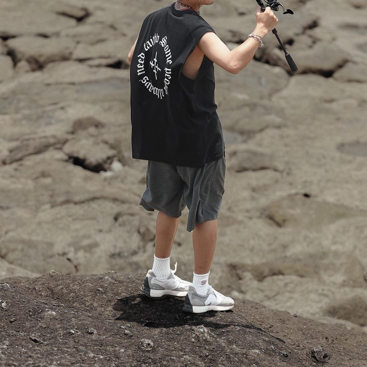 バックプリントルーズタンクトップ　1205