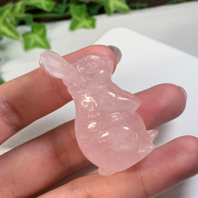 9.ローズクォーツうさぎ・お出かけうさちゃん