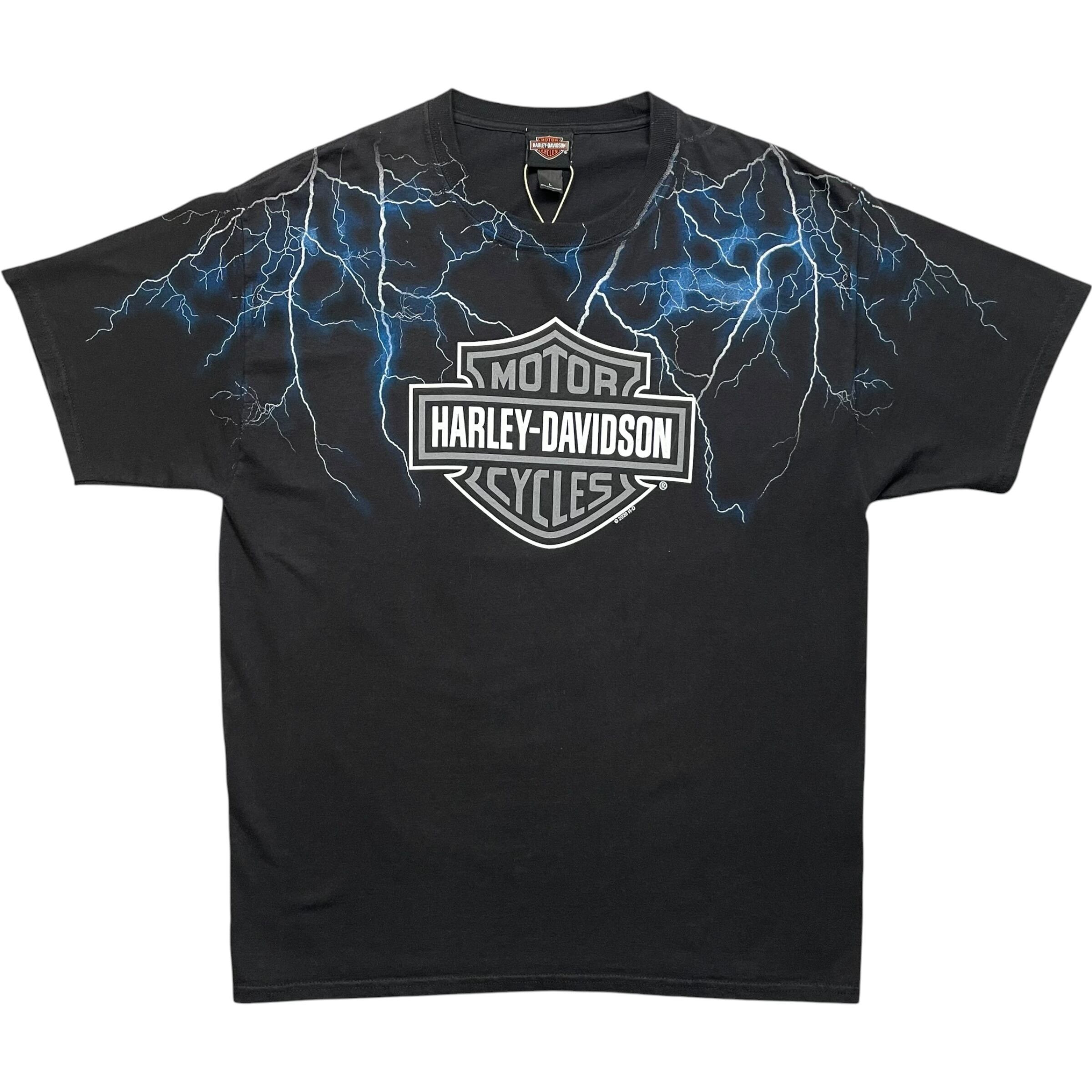 《L》 Harley-Davidson ハーレーダビッドソン Tシャツ ブラック プリントデザイン no.10235