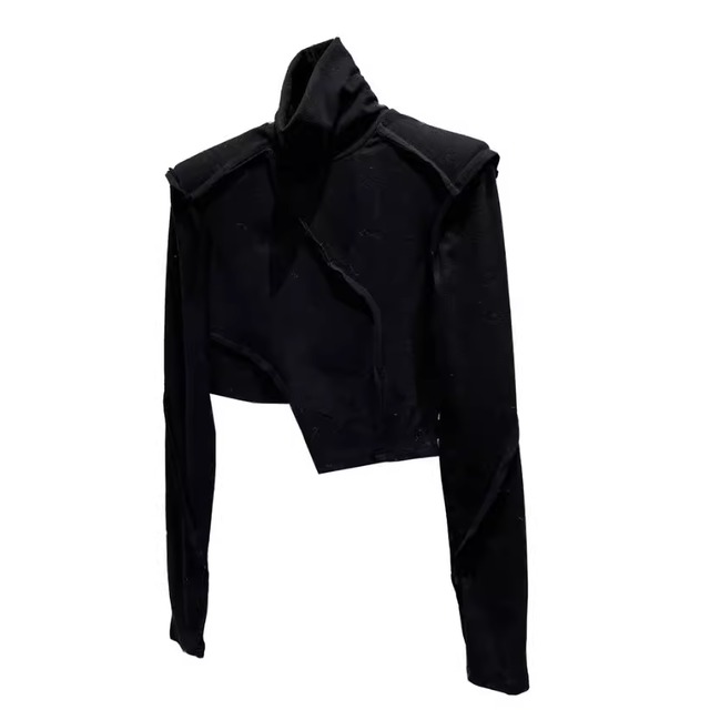 Turtleneck raw-edge tops 1078