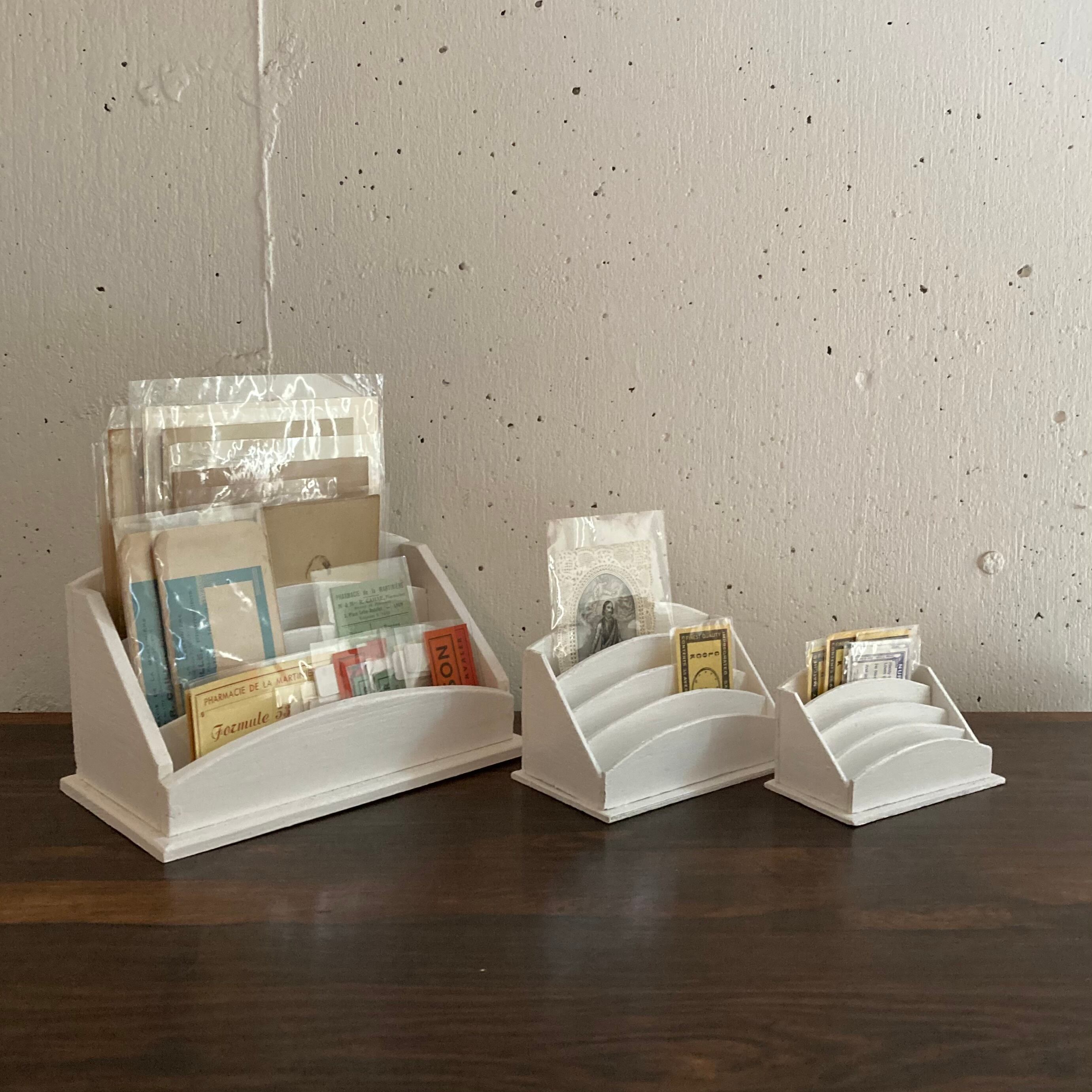 フランス レターラック 1/4サイズ ホワイト ハンドメイド カード