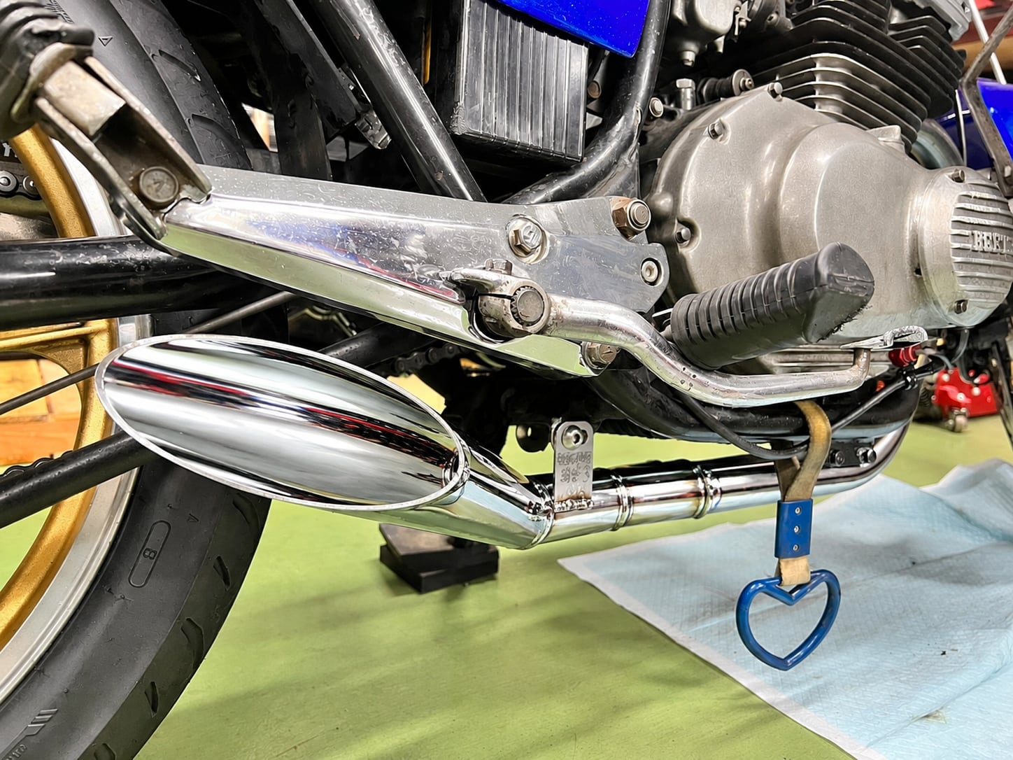 GSX250用 ゴキ ザリ イノカン3 オリジナル マフラー 25イノカン メッキ