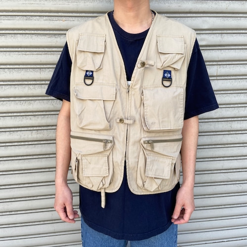 90s Columbia PFG フィッシングベスト ベージュ L相当