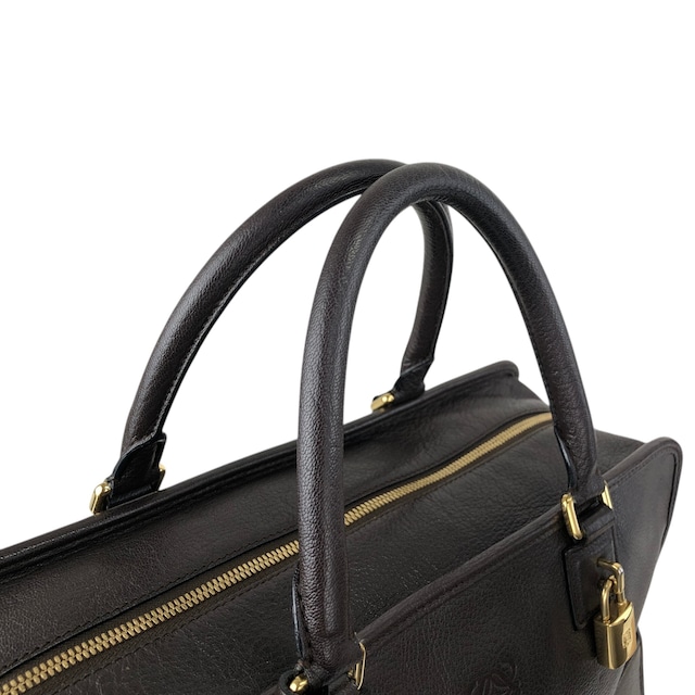 LOEWE ロエベ アマソナ36 ハンドバッグ ダークブラウン アナグラム レザー ボストンバッグ vintage ヴィンテージ オールド ihmrwb