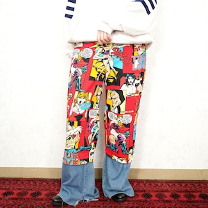 KEITA MARUYAMA AMERICAN COMIC DESIGN CROPPED PANFS/ケイタマルヤマアメコミ風クロップドパンツ