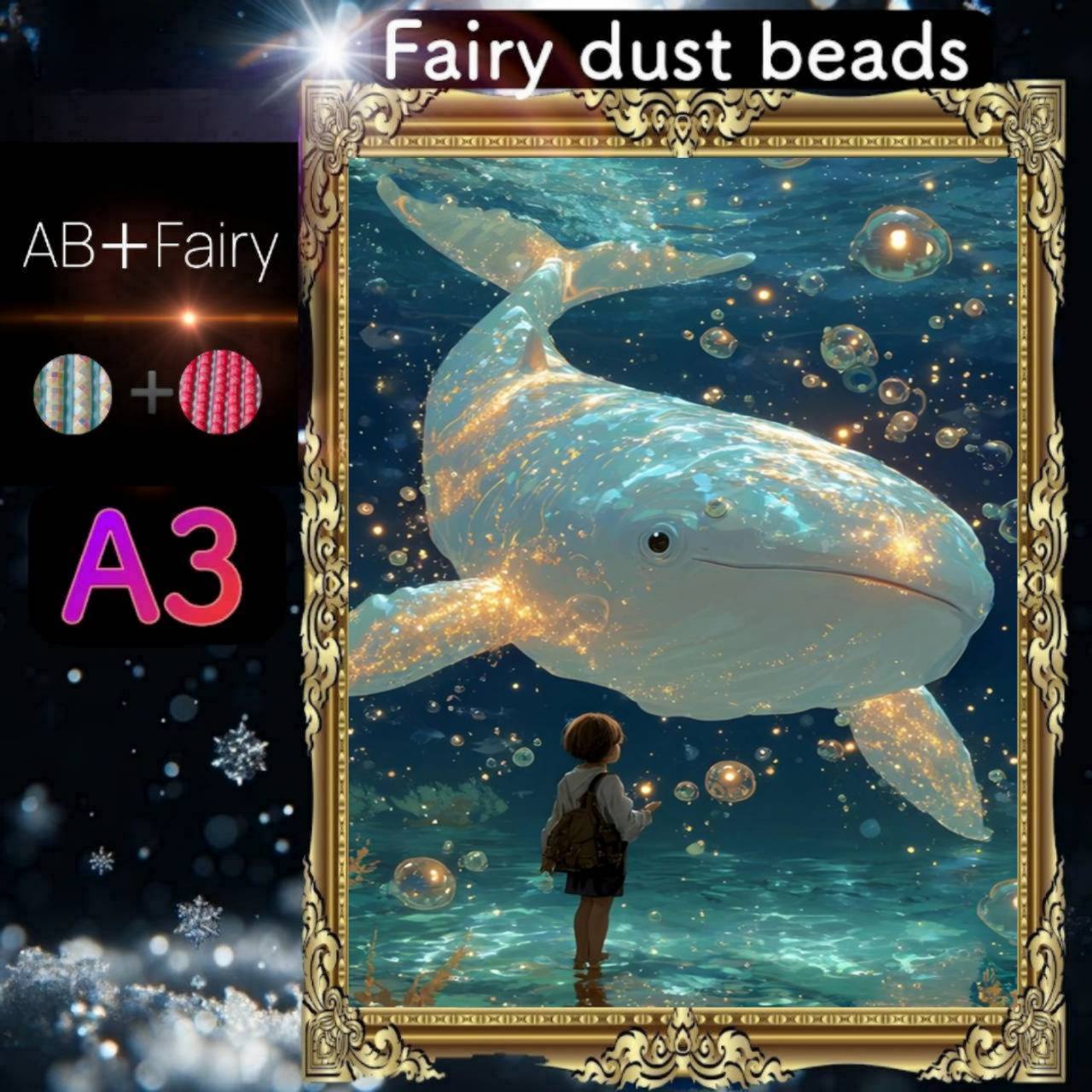 AB(オーロラ)+fairy各3色入り!四角ビーズ AB+fairy403ダイヤモンドアート